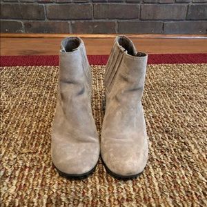 Taupe suede booties